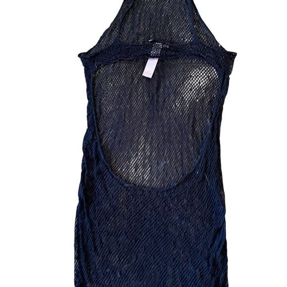 Savage x Fenty Womens One Size Mesh Lace Mock Neck Slip Lingerie Dress Black - Picture 7 of 11